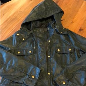 J. Crew army green rain jacket